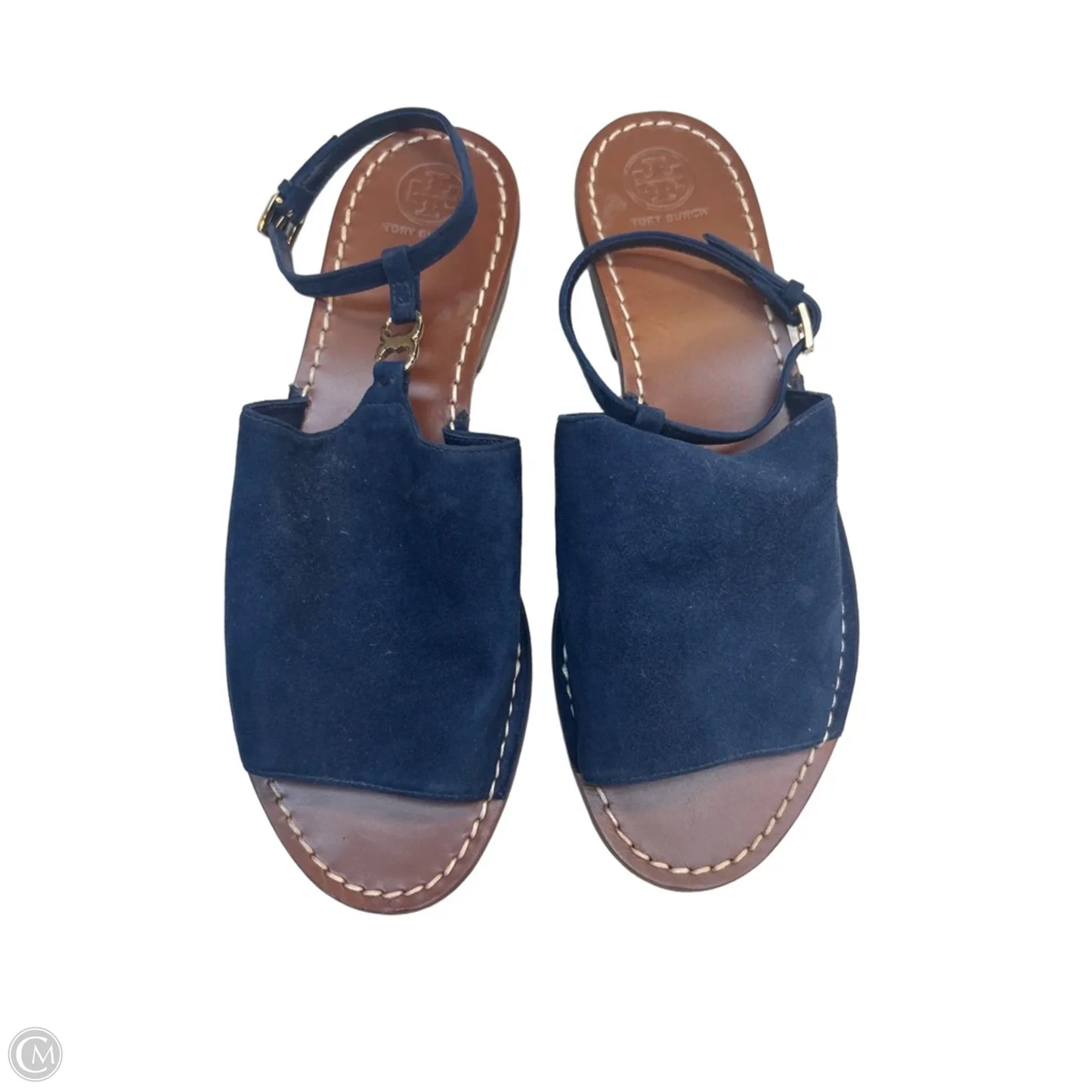 Sandals Designer By Tory Burch In Navy, Size: 10