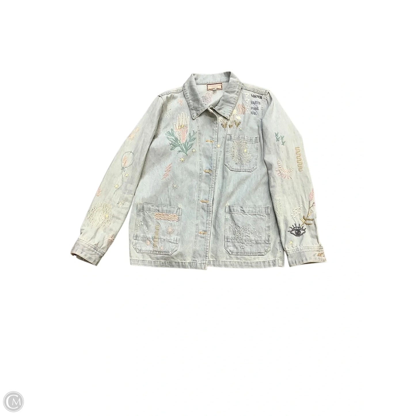 Jacket Denim By Johnny Was In Blue Denim, Size: Xs
