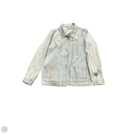 Jacket Denim By Johnny Was In Blue Denim, Size: Xs