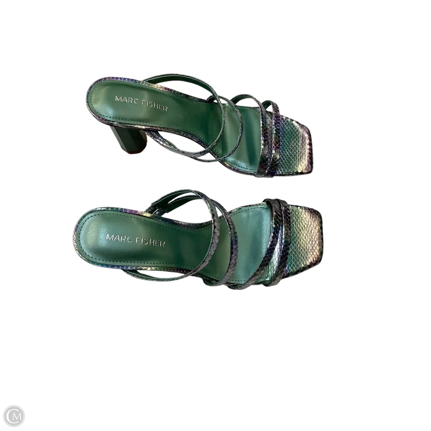 Shoes Heels Block By Marc Fisher In Green & Purple, Size: 6