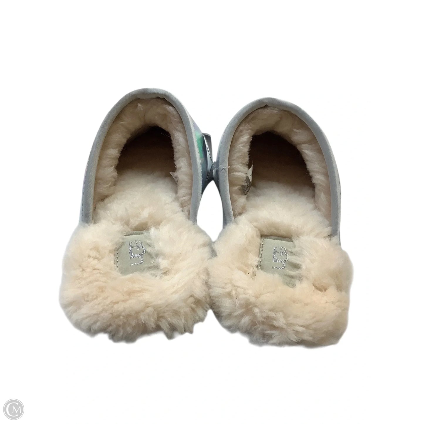 Slippers Designer By Ugg In Silver, Size: 9