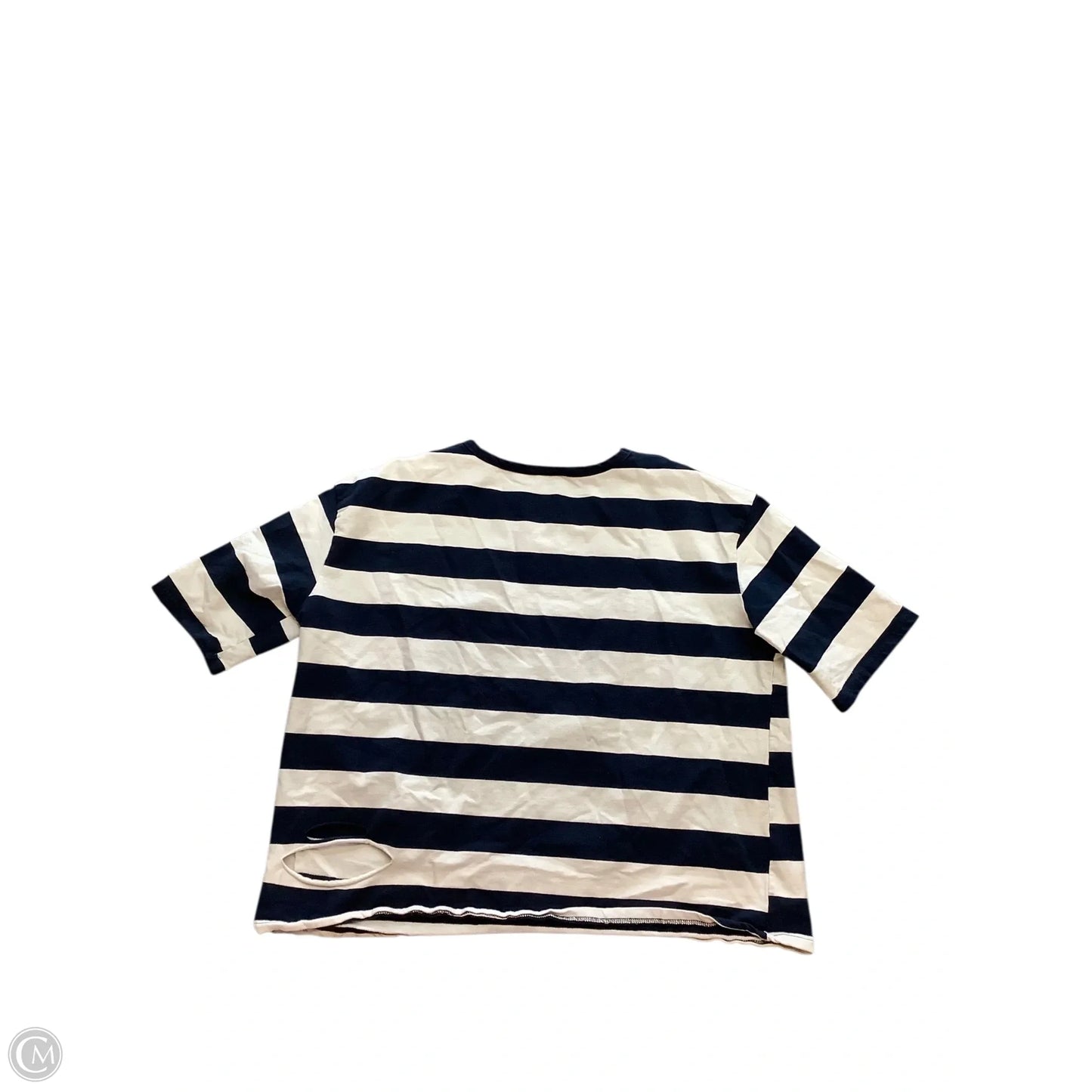 Top Short Sleeve By Pol In Blue & White, Size: S