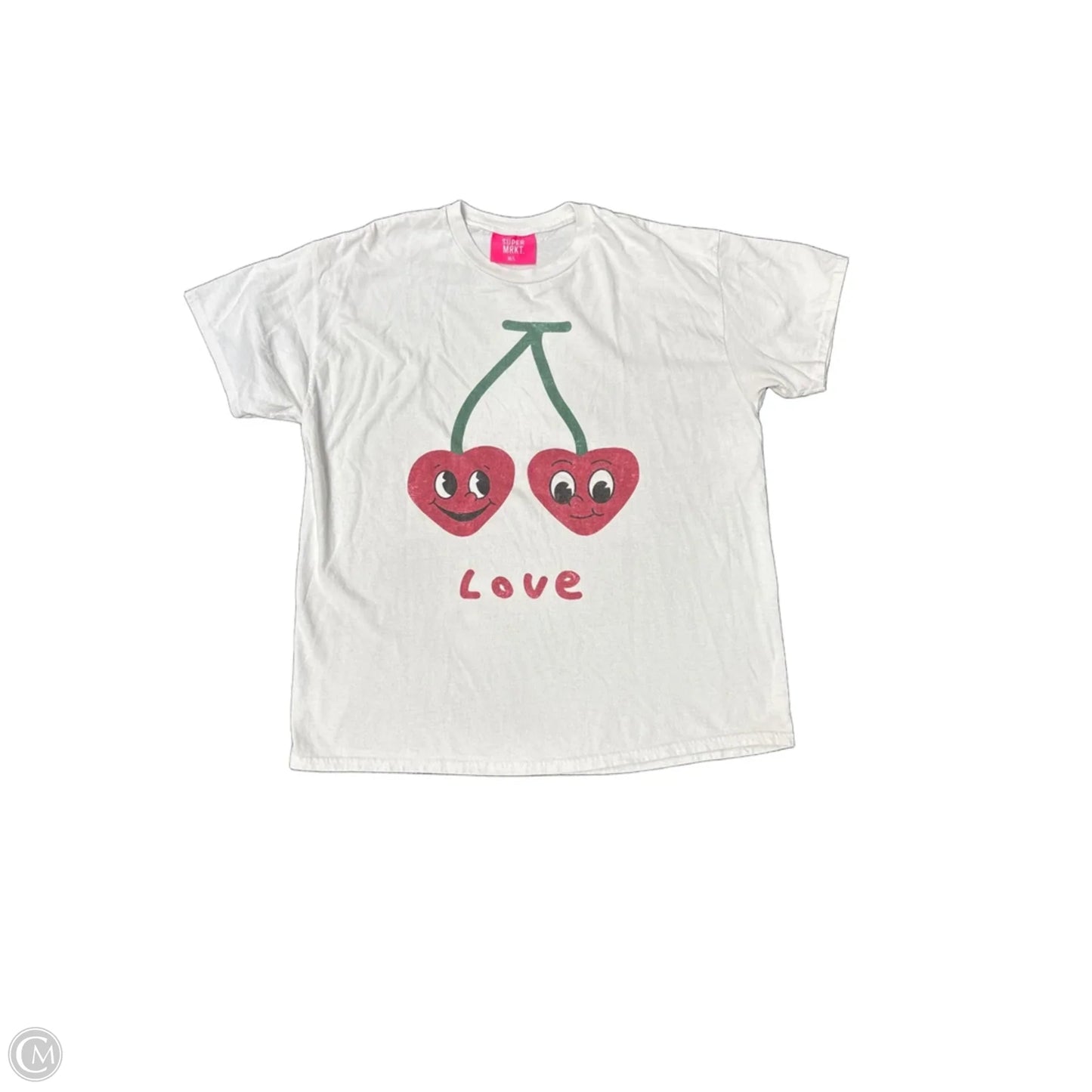 Top Short Sleeve By Clothes Mentor In White, Size: M