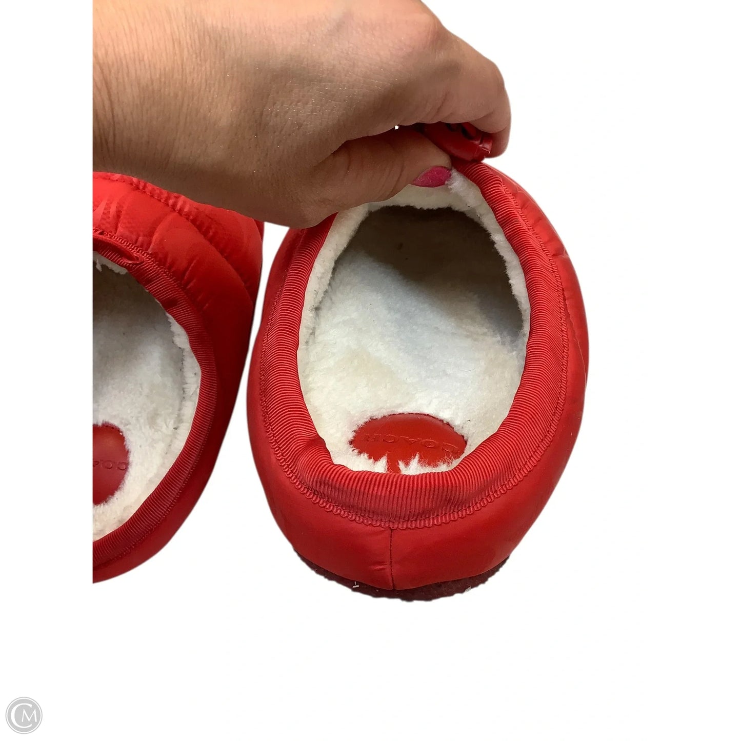Slippers Designer By Coach In Red