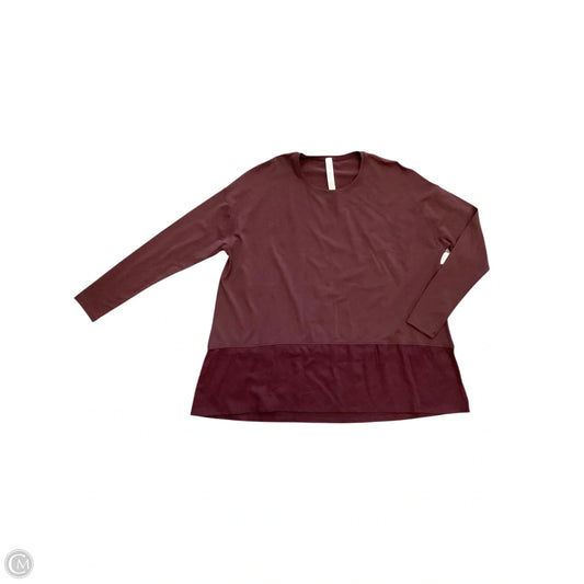 Athletic Top Long Sleeve Crewneck By Lululemon In Maroon, Size: 4