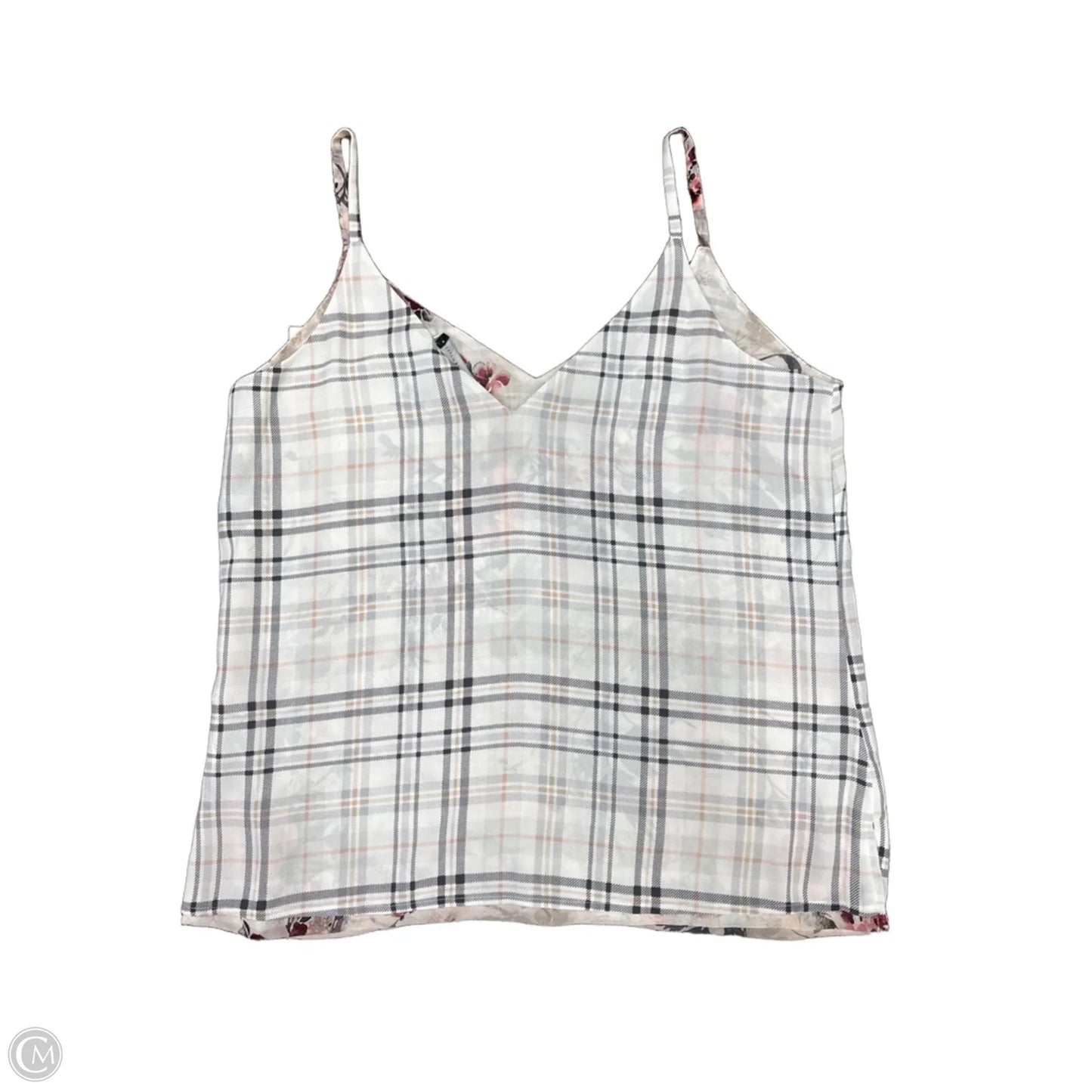 Blouse Sleeveless By White House Black Market In Plaid Pattern, Size: M