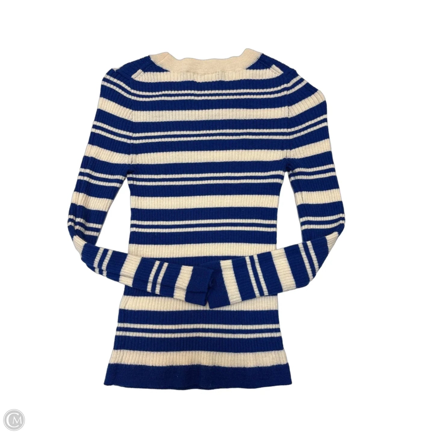 Top Long Sleeve By J. Crew In Blue & Cream, Size: Xs