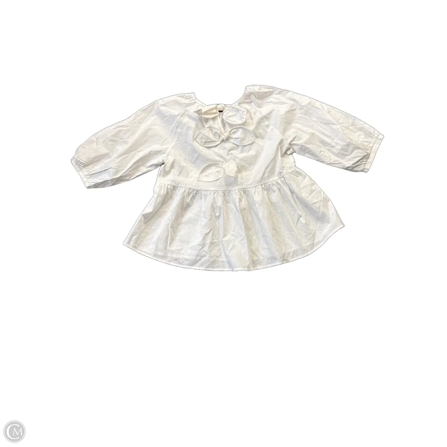 Top Long Sleeve By Cmf In White, Size: L