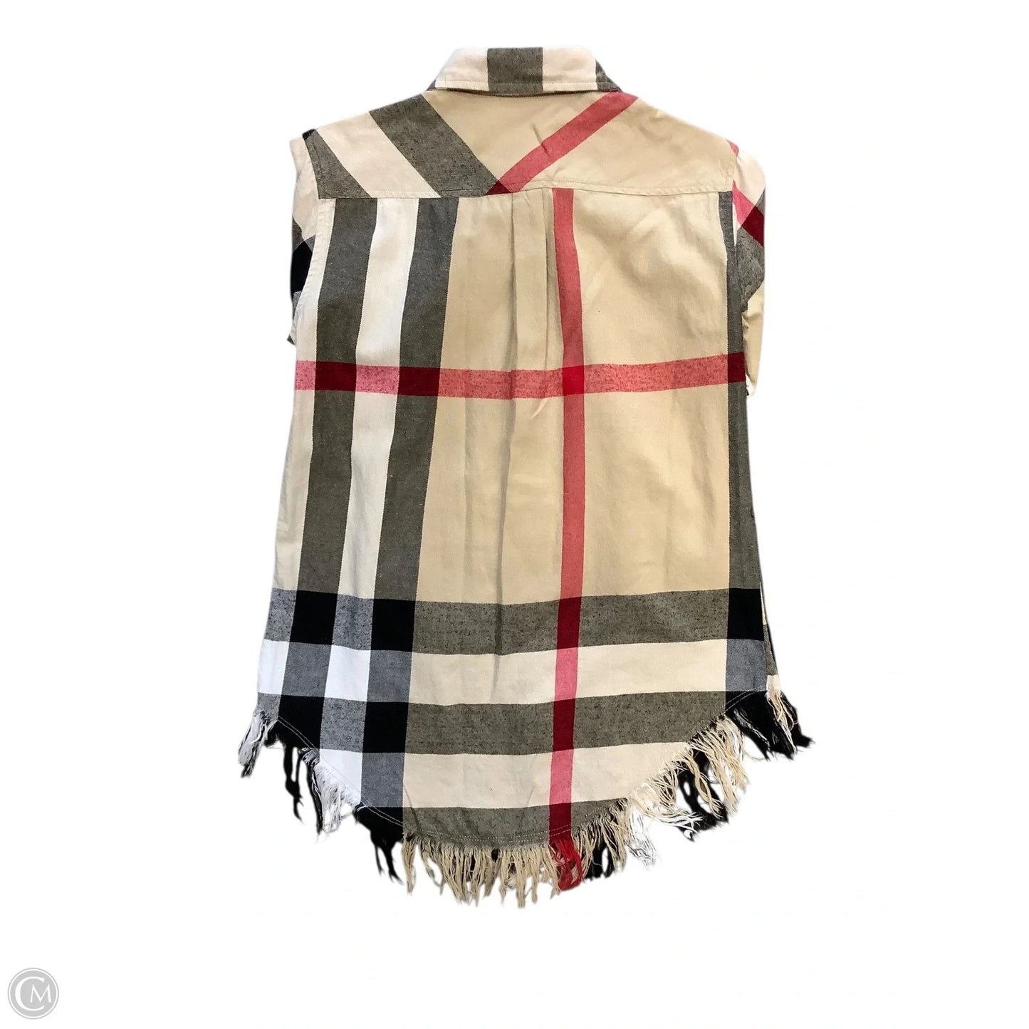 Top Long Sleeve By Cmb In Plaid Pattern, Size: S
