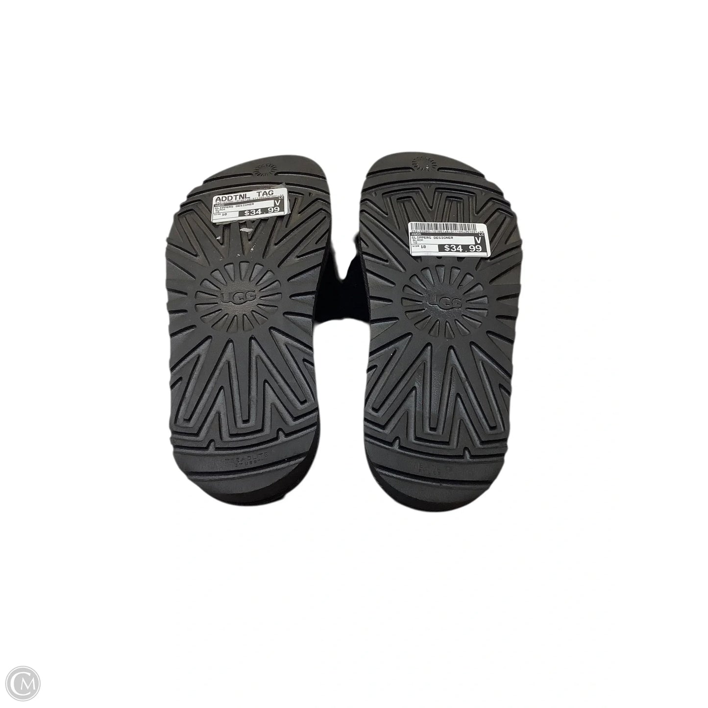 Slippers Designer By Ugg In Black, Size: 10