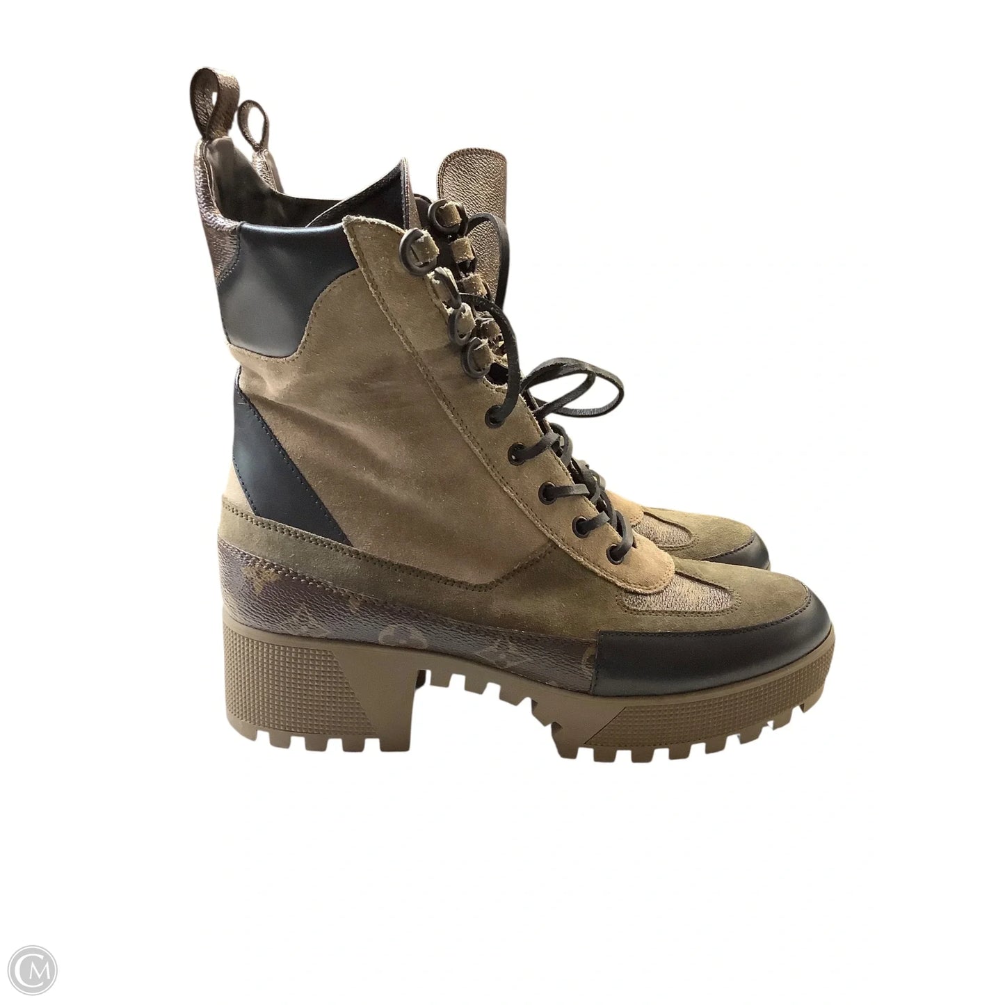 Boots Luxury Designer By Louis Vuitton In Tan, Size: 41(10)