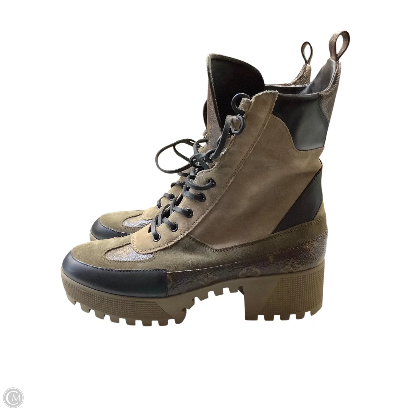 Boots Luxury Designer By Louis Vuitton In Tan, Size: 41(10)