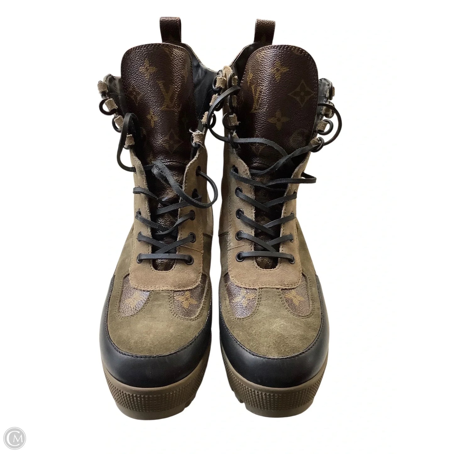 Boots Luxury Designer By Louis Vuitton In Tan, Size: 41(10)