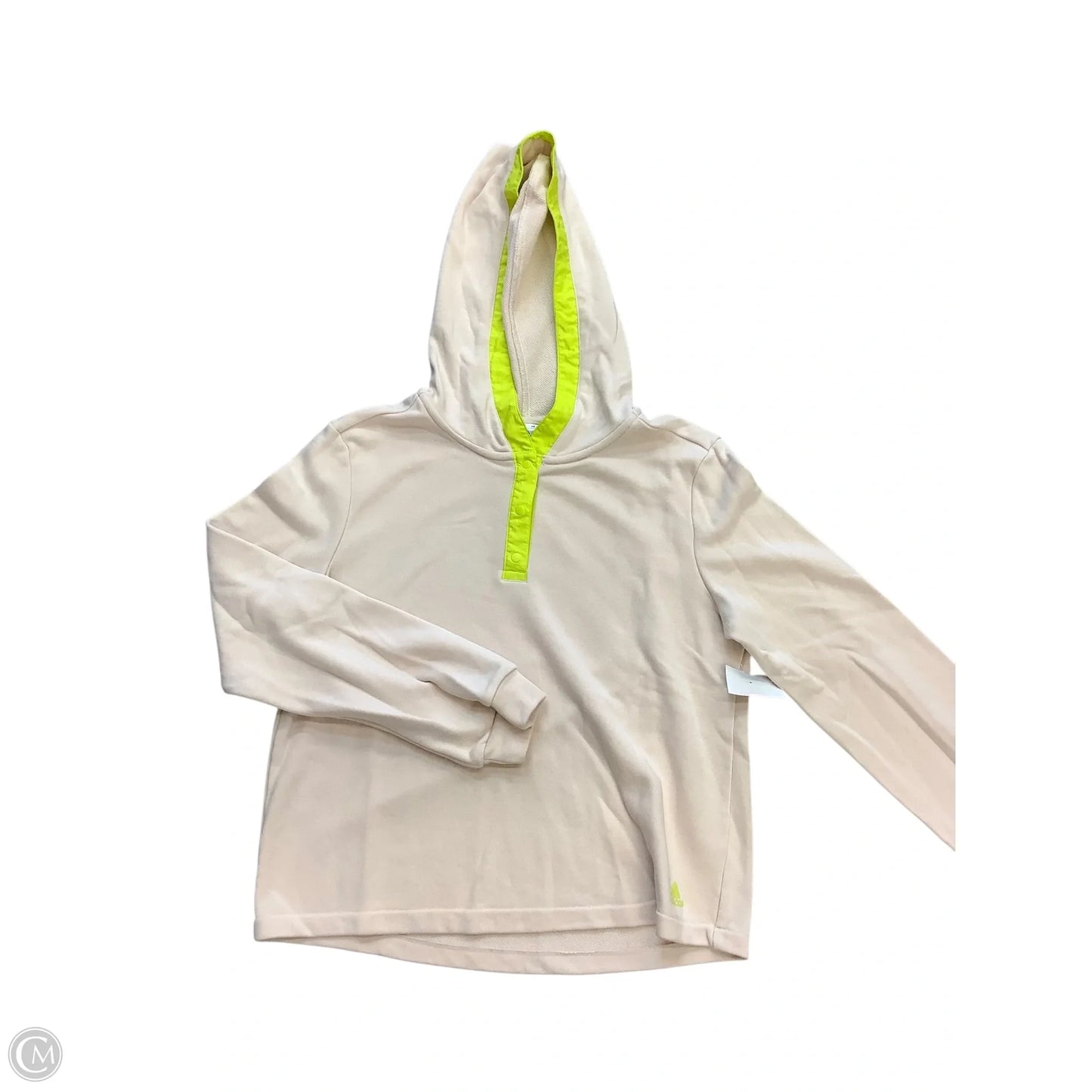 Athletic Sweatshirt Hoodie By Adidas In Tan, Size: M