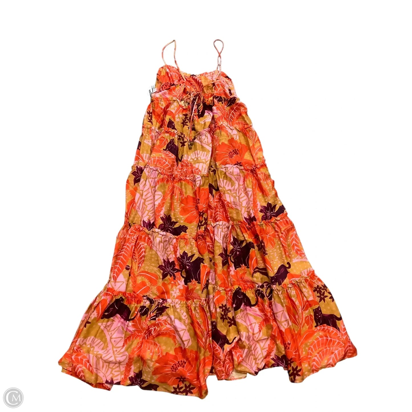Dress Casual Maxi By Farm Rio In Orange & Pink, Size: L