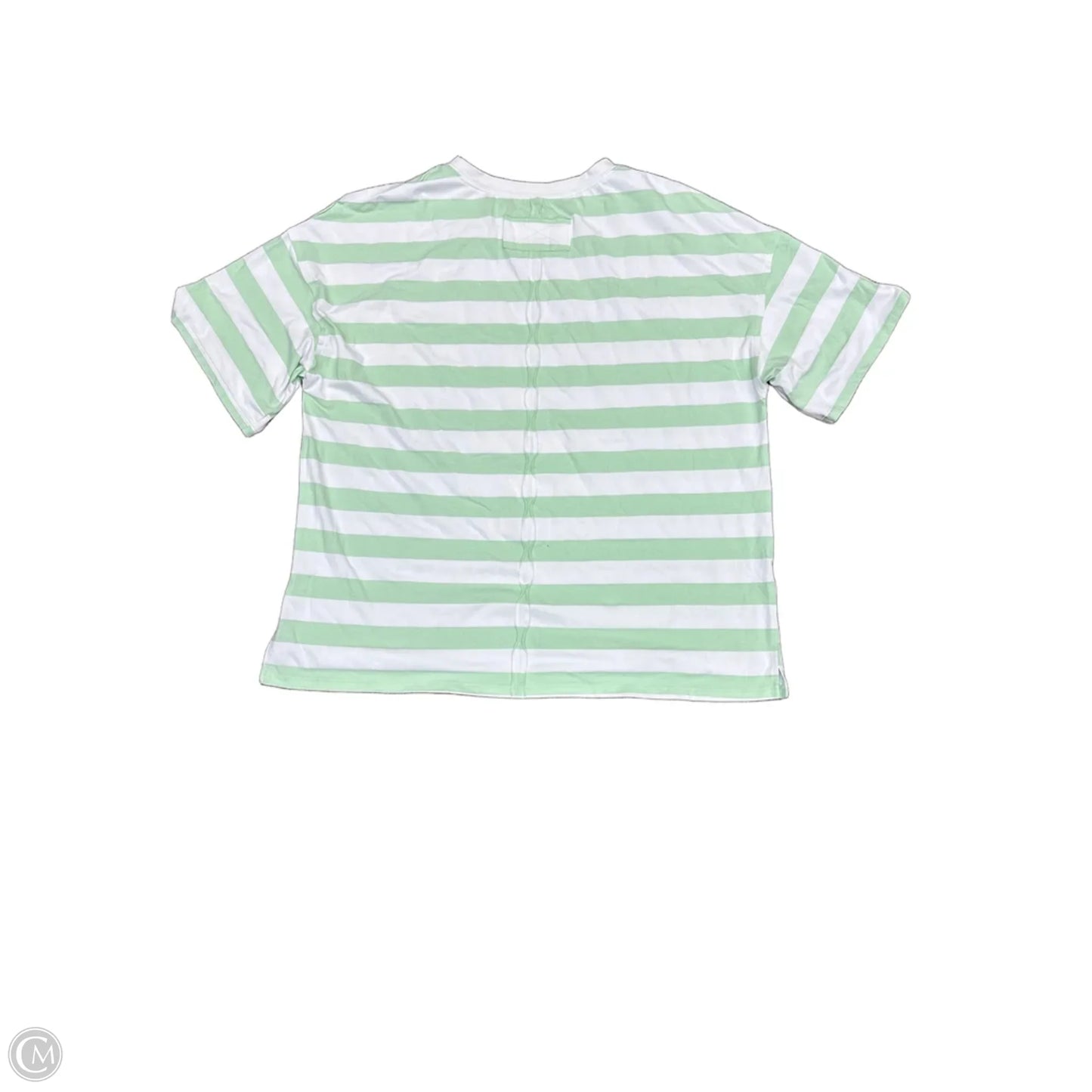 Top Short Sleeve Basic By Clothes Mentor In Green & White, Size: Xl