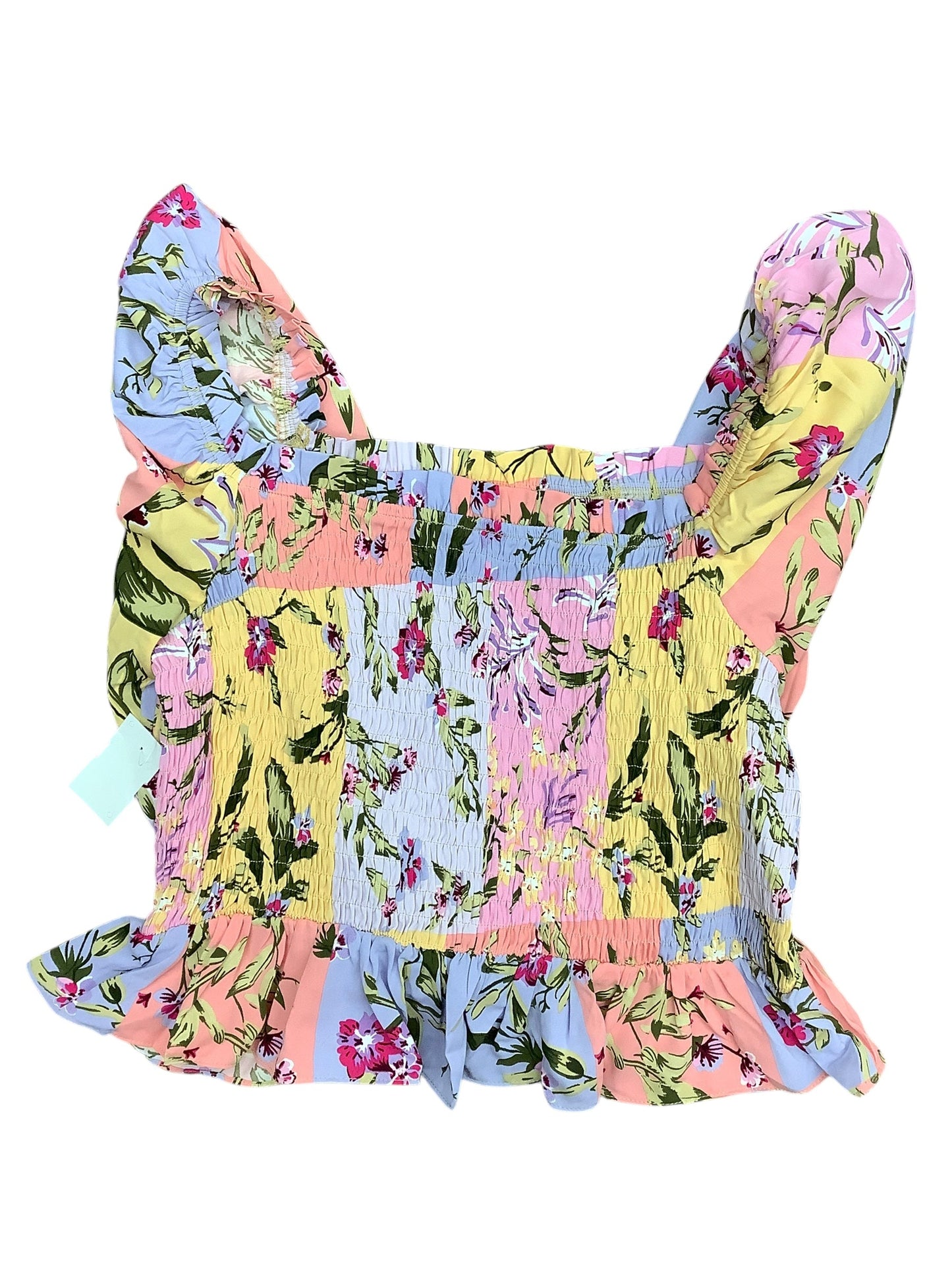 Blouse Long Sleeve By Clothes Mentor In Purple & Yellow, Size: Xl