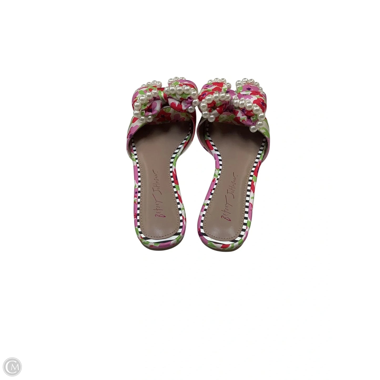 Sandals Flats By Betsey Johnson In Pink & Red, Size: 8