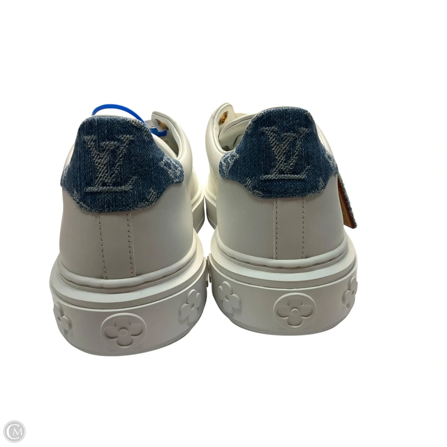 Shoes Luxury Designer By Louis Vuitton In White Denim, Size: 9