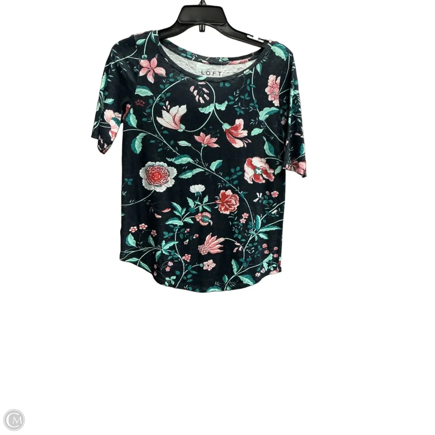 Top Short Sleeve By Loft In Navy, Size: Xs