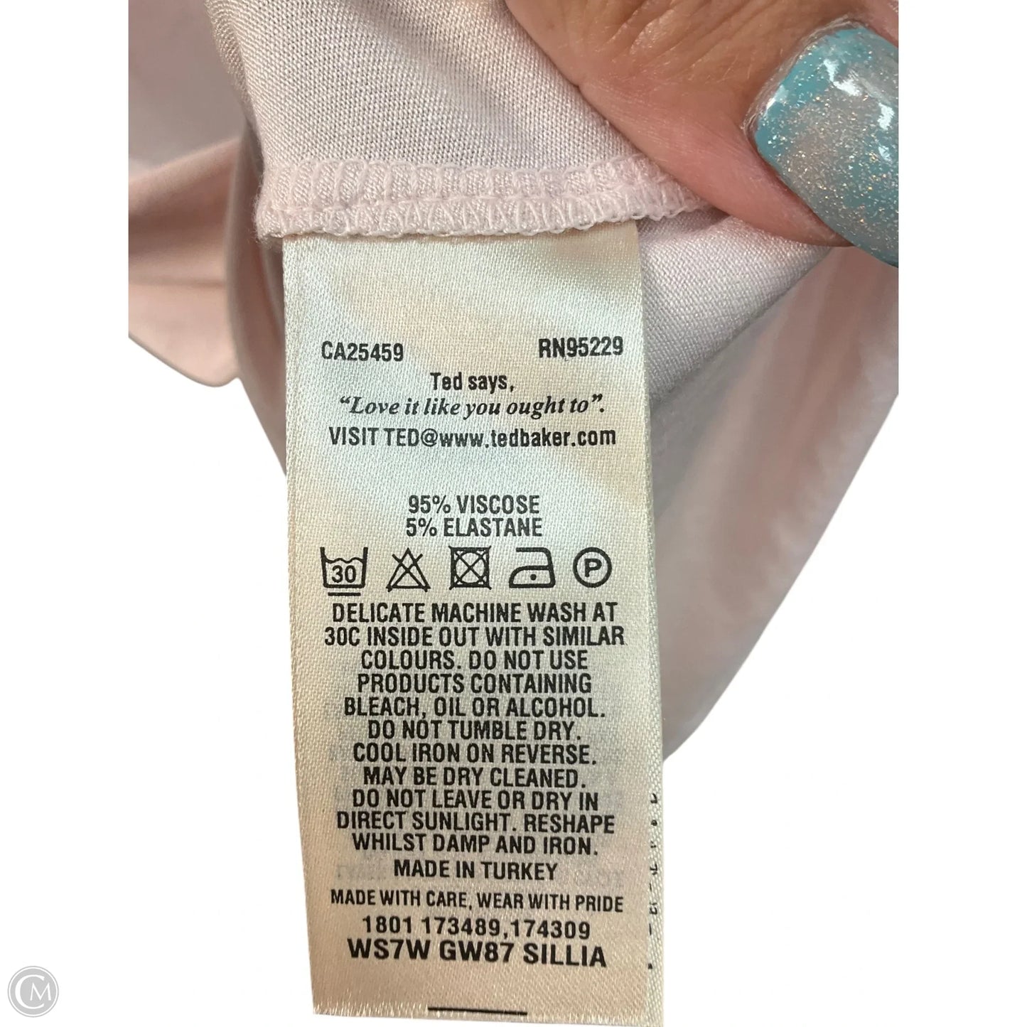 Top Short Sleeve By Ted Baker In Pink, Size: L