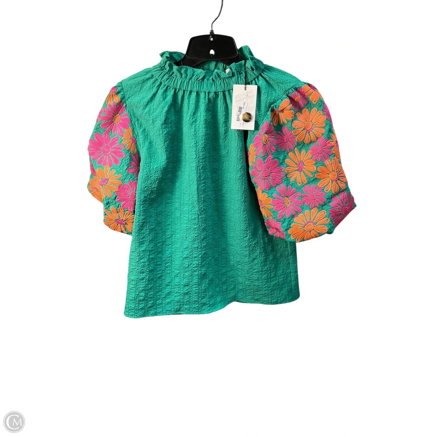 Top Short Sleeve By Thml In Green & Orange, Size: S