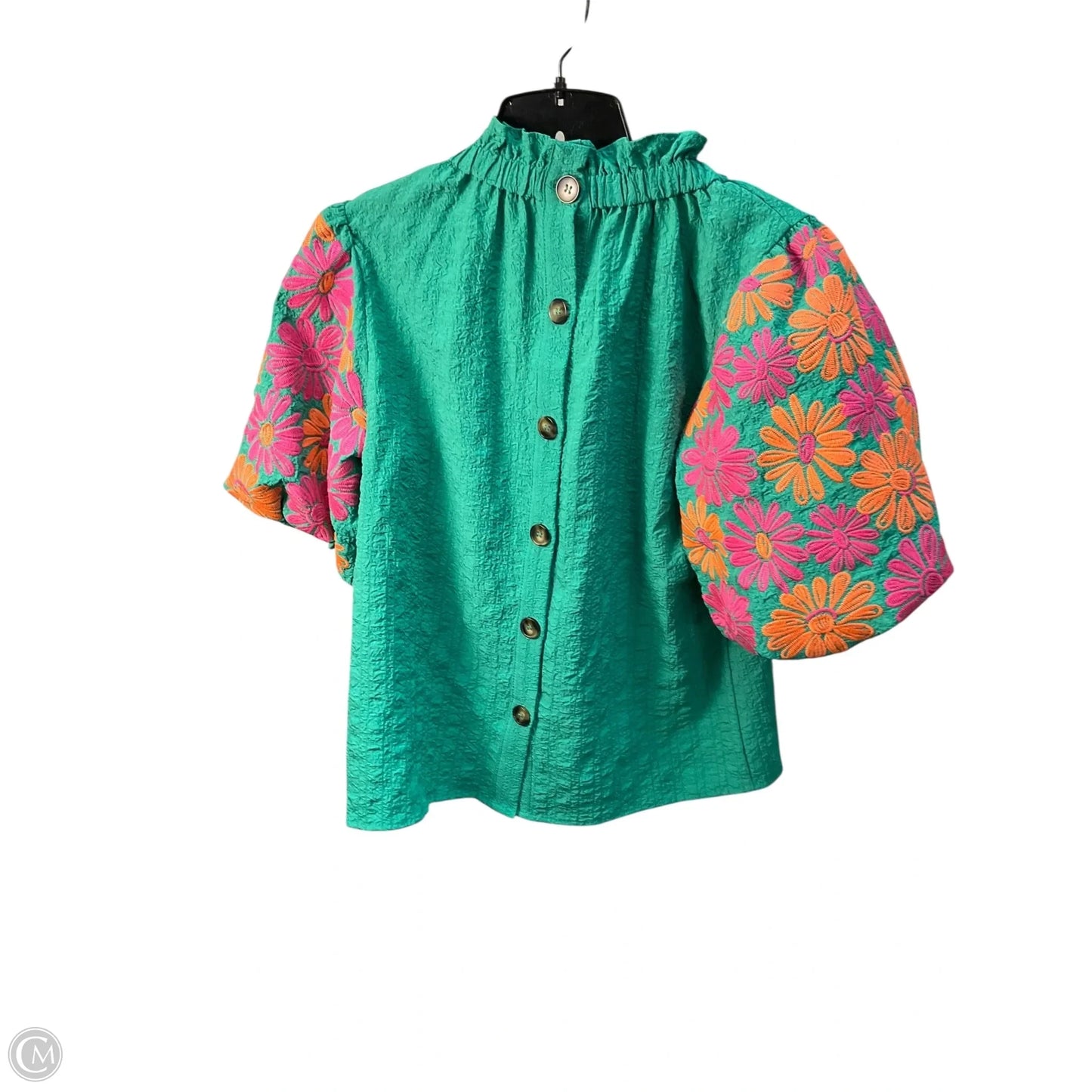Top Short Sleeve By Thml In Green & Orange, Size: S
