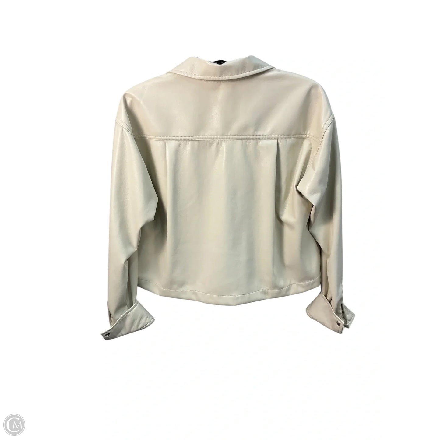Jacket Shirt By Good American In Cream, Size: S