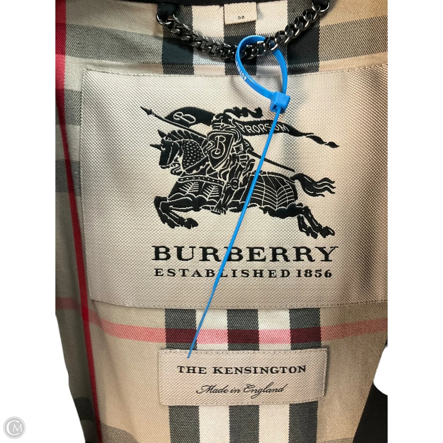 Coat Luxury Designer By Burberry In Black, Size: Xl
