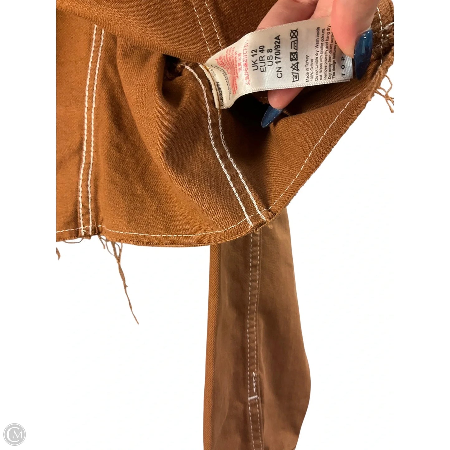 Jacket Denim By Top Shop In Brown, Size: M