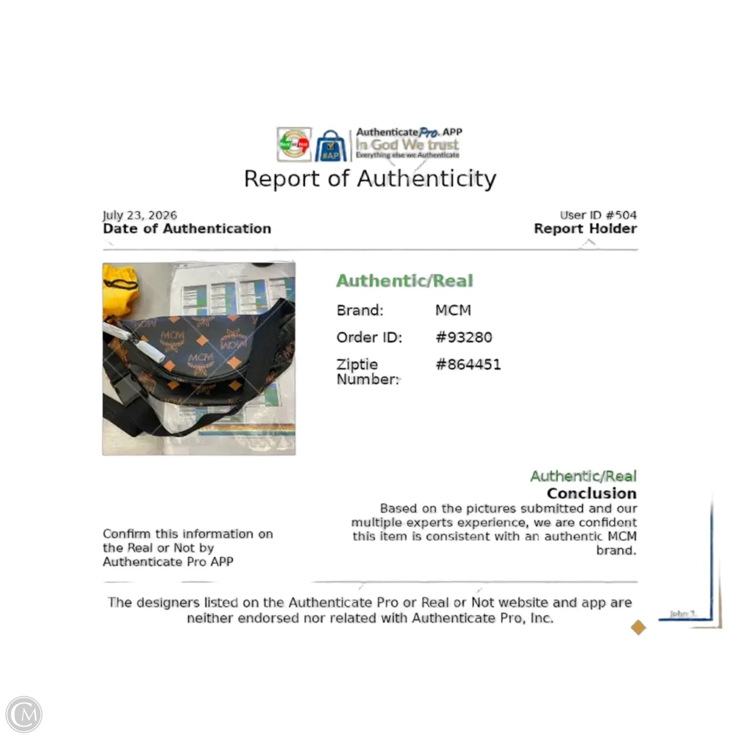 Belt Bag Luxury Designer By Mcm, Size: Medium