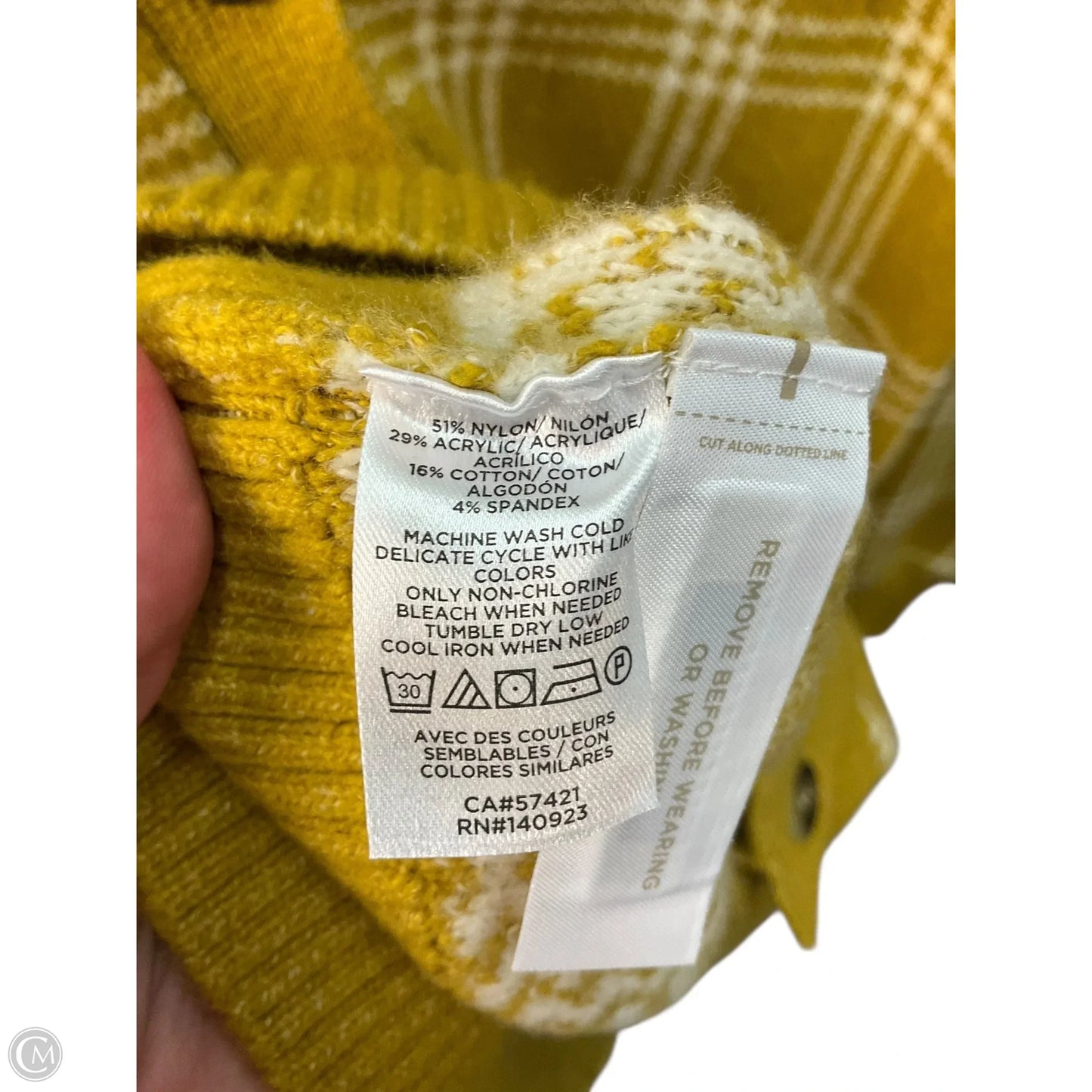 Sweater Cardigan By Loft In Yellow, Size: Xs