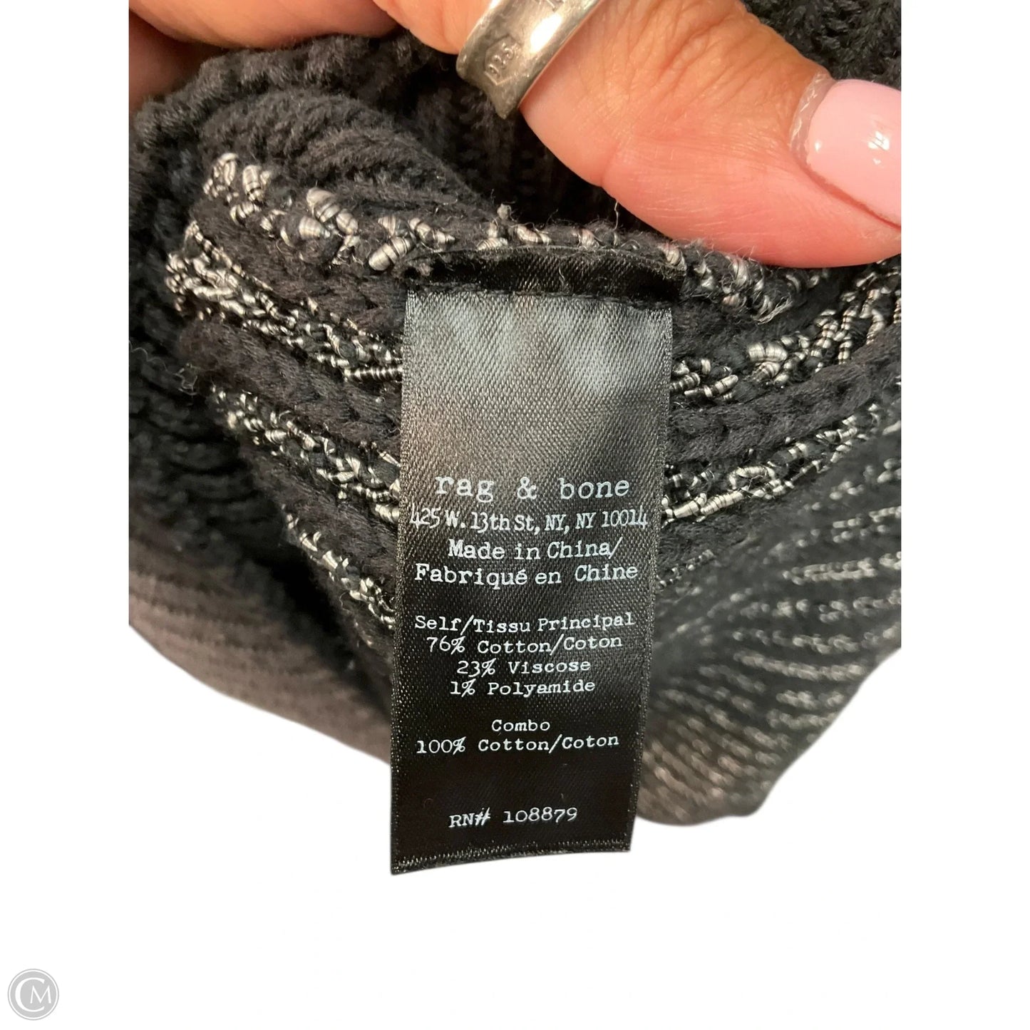 Top Long Sleeve By Rag And Bone In Black, Size: L