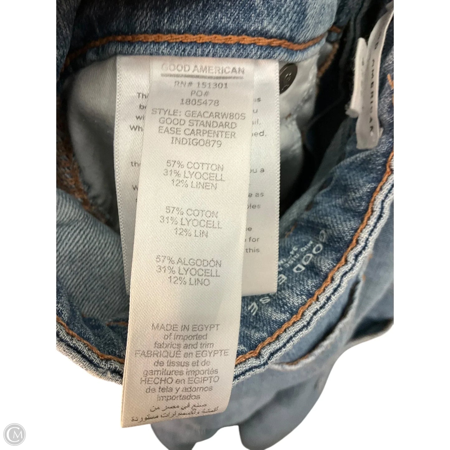 Jeans Wide Leg By Good American In Blue, Size: 4