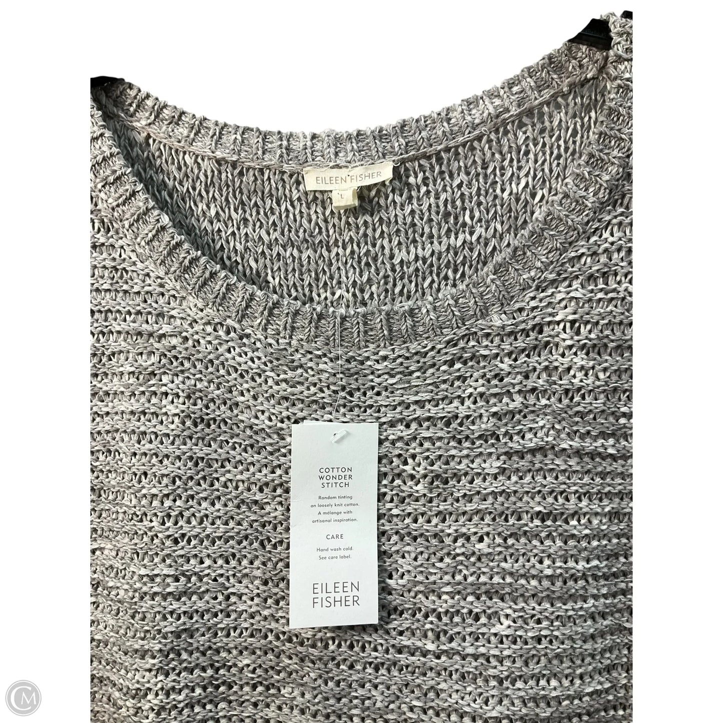 Sweater Short Sleeve By Eileen Fisher In Grey, Size: L