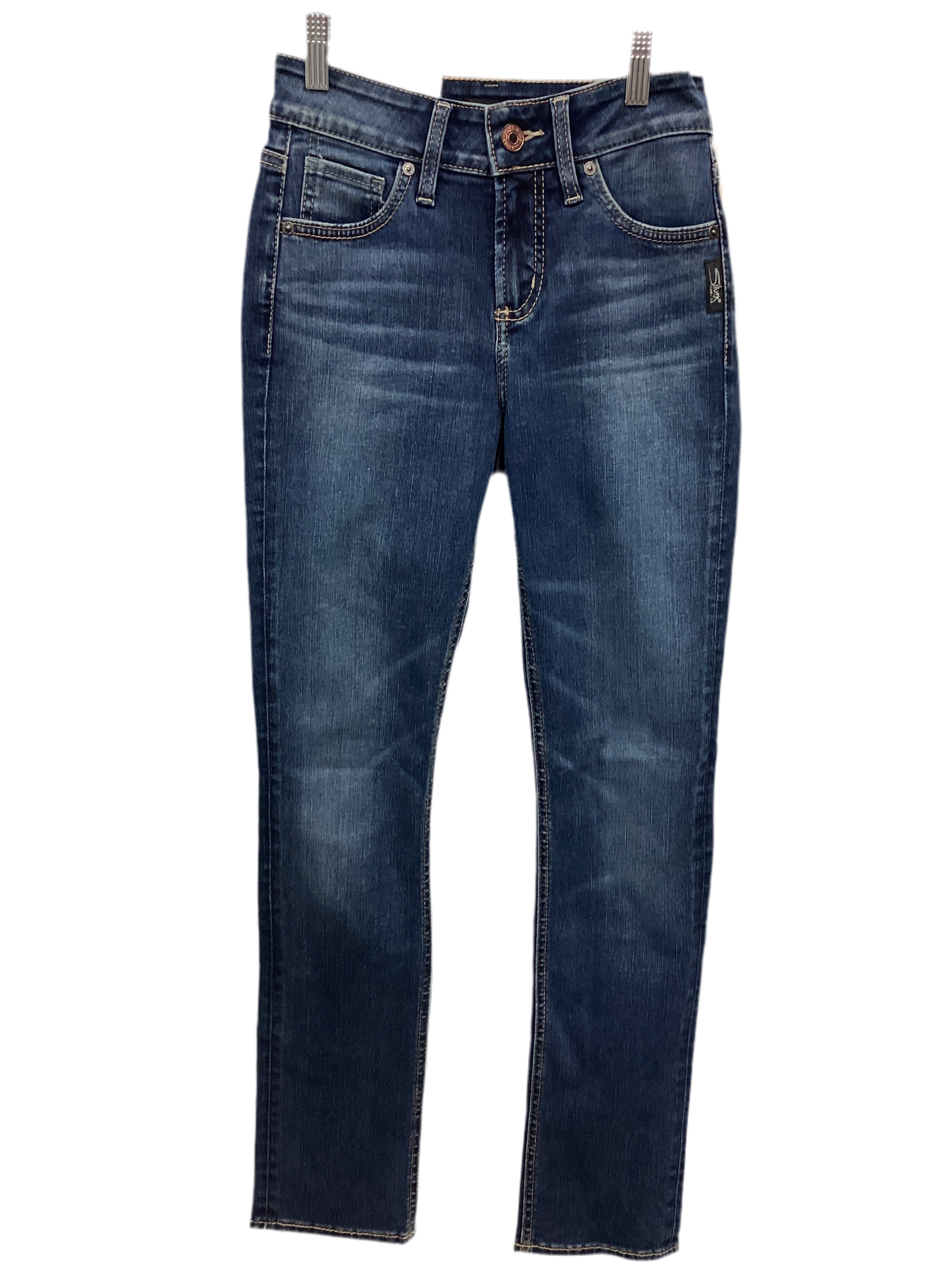 Jeans Skinny By Silver In Blue Denim, Size:0