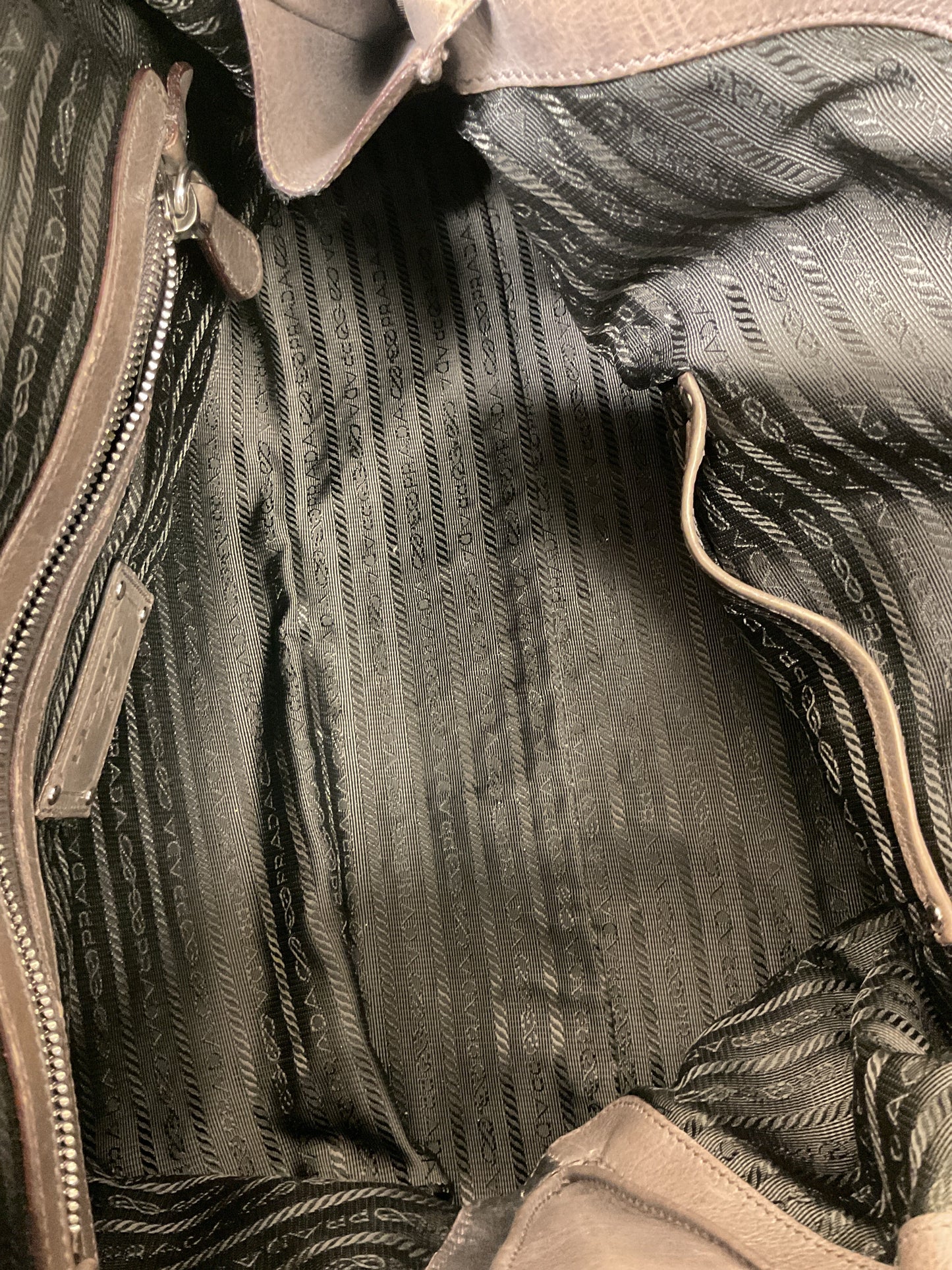 Handbag Luxury Designer By Prada In Brown, Size:Large