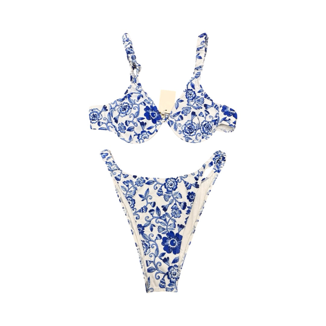 Swimsuit 2Pc By Cmc In Blue & White, Size:L