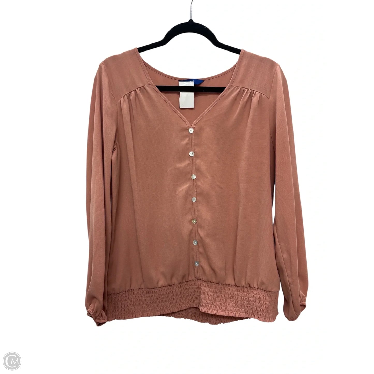 Top Long Sleeve By Apt 9 In Pink, Size: M