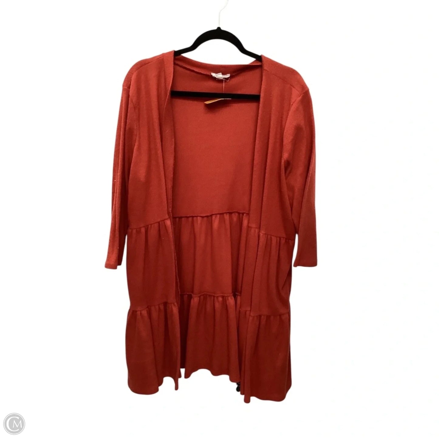 Cardigan By Chicsoul In Orange, Size: 1x