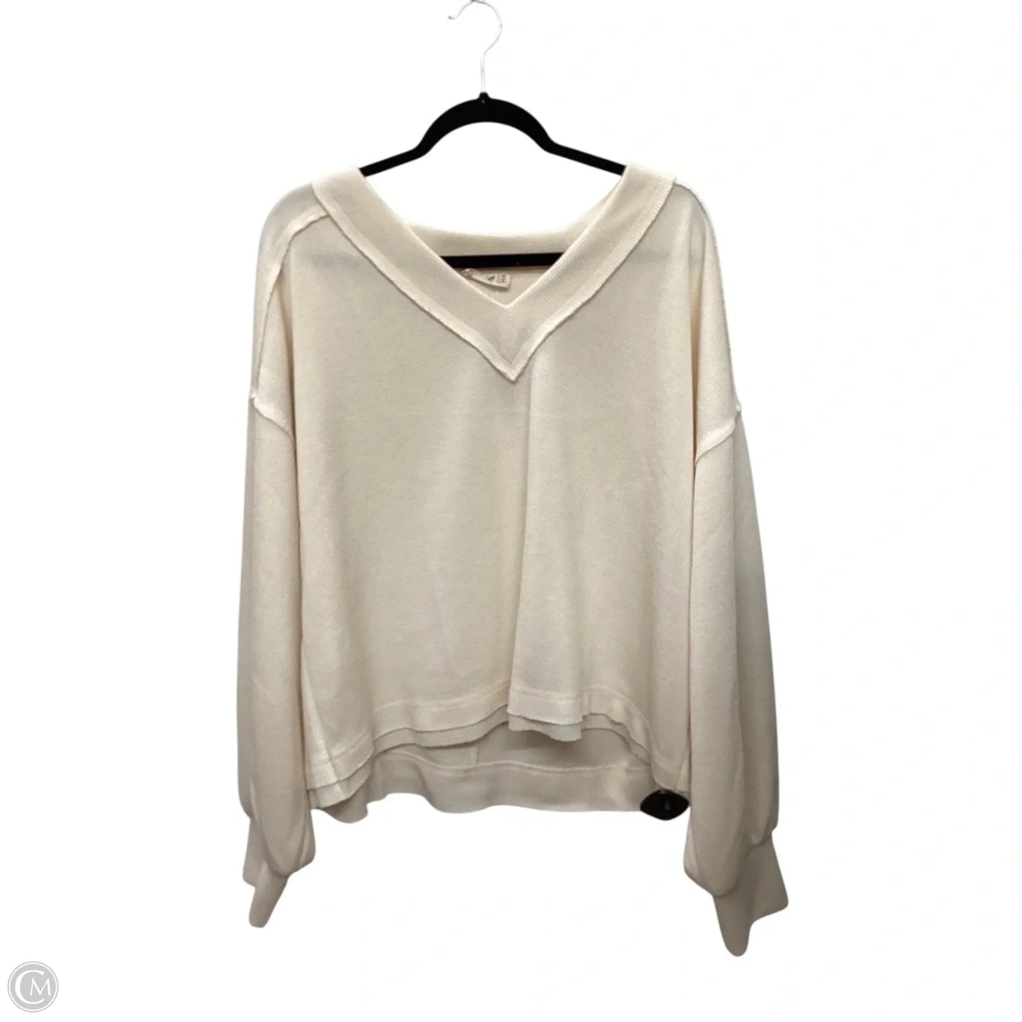 Top Long Sleeve By New In In Cream, Size: 1x