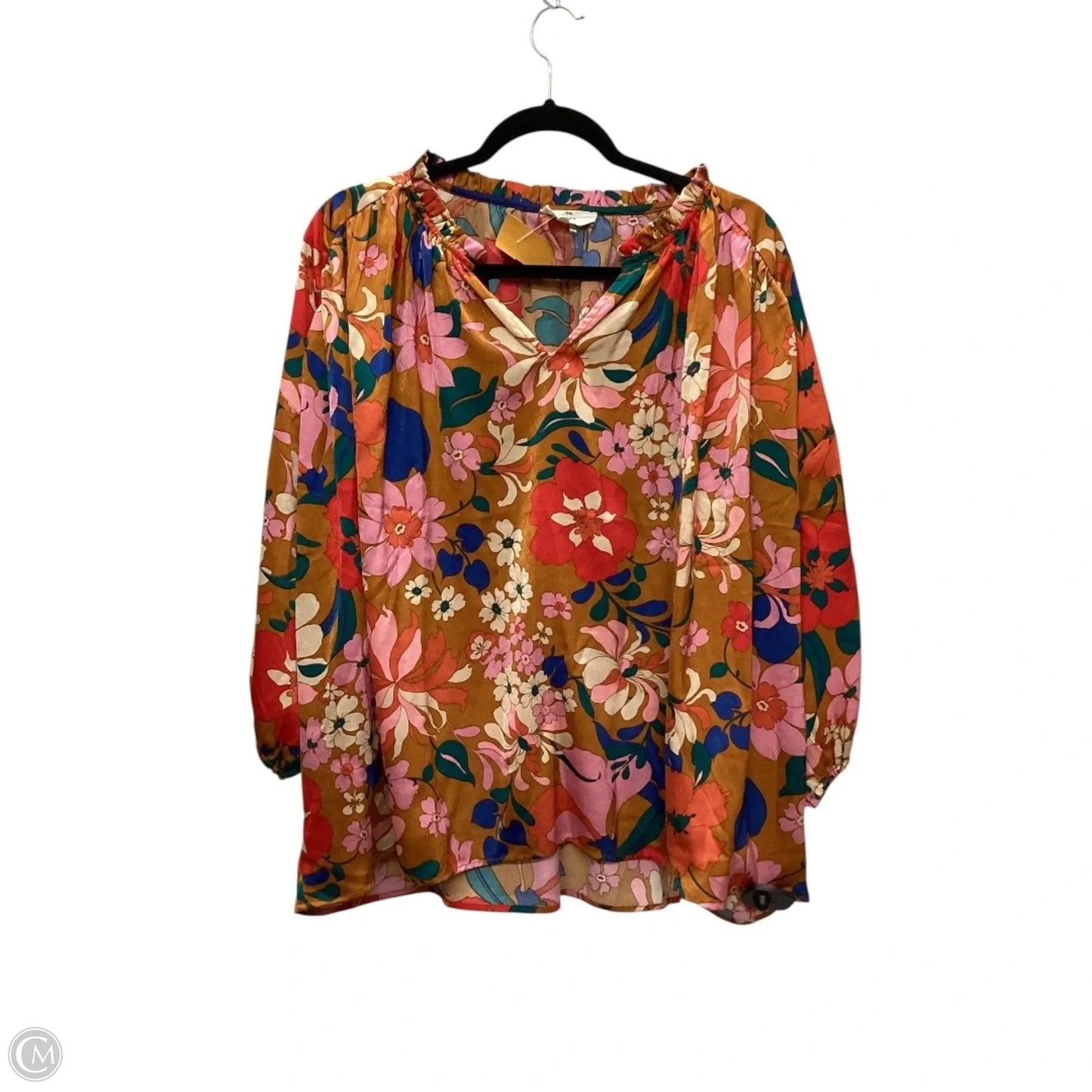 Blouse Long Sleeve By Entro In Multi-colored, Size: M