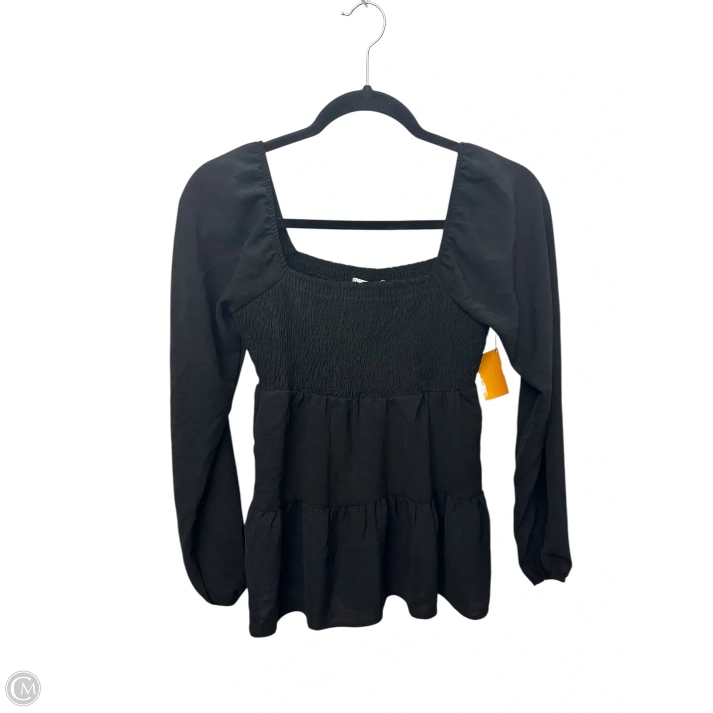 Top Long Sleeve By Paper Crane In Black, Size: S