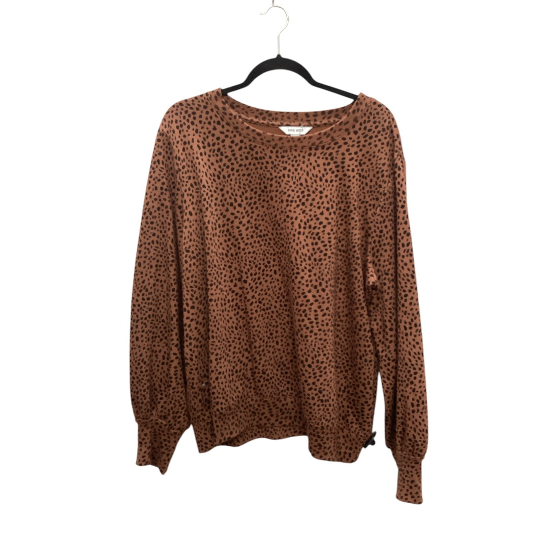 Top Long Sleeve By Nine West In Brown, Size: Xxl