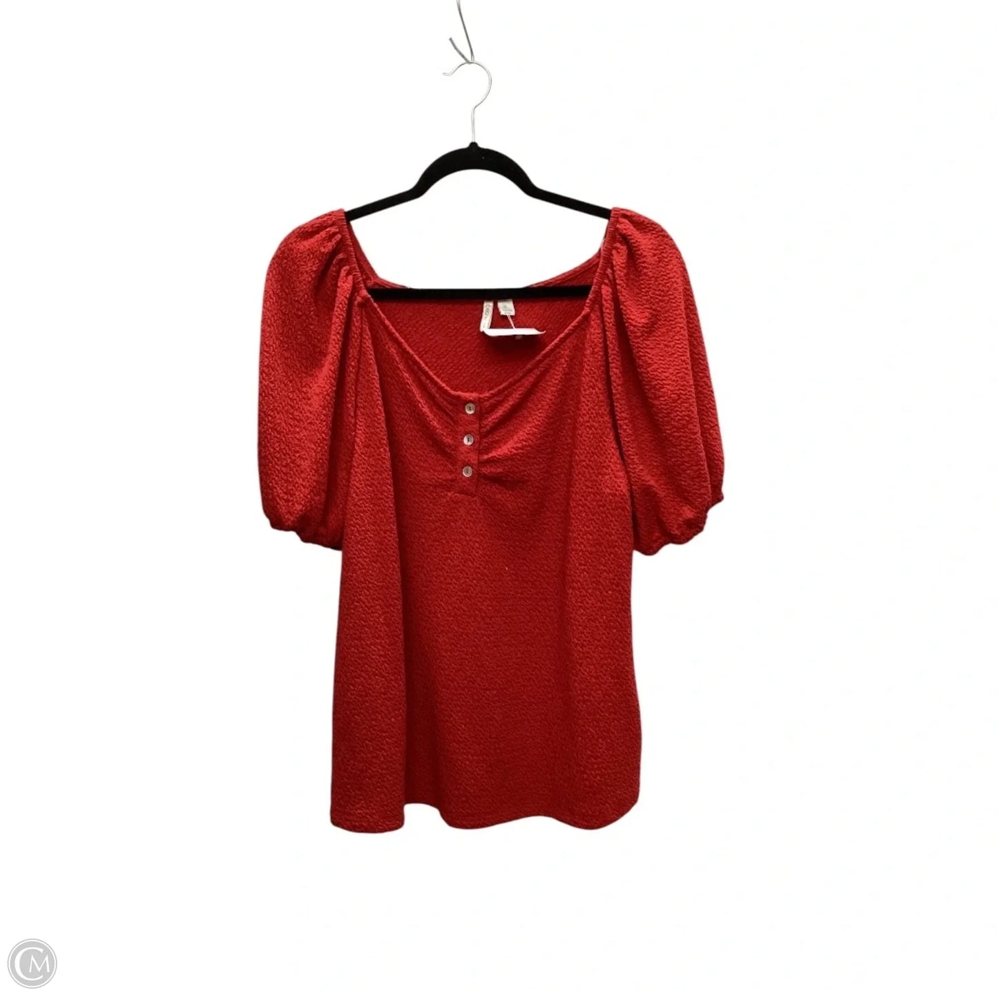 Top Short Sleeve By Cato In Red, Size: Xl