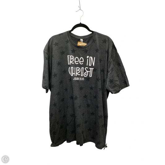 Top Short Sleeve Basic By Clothes Mentor In Grey, Size: 3x