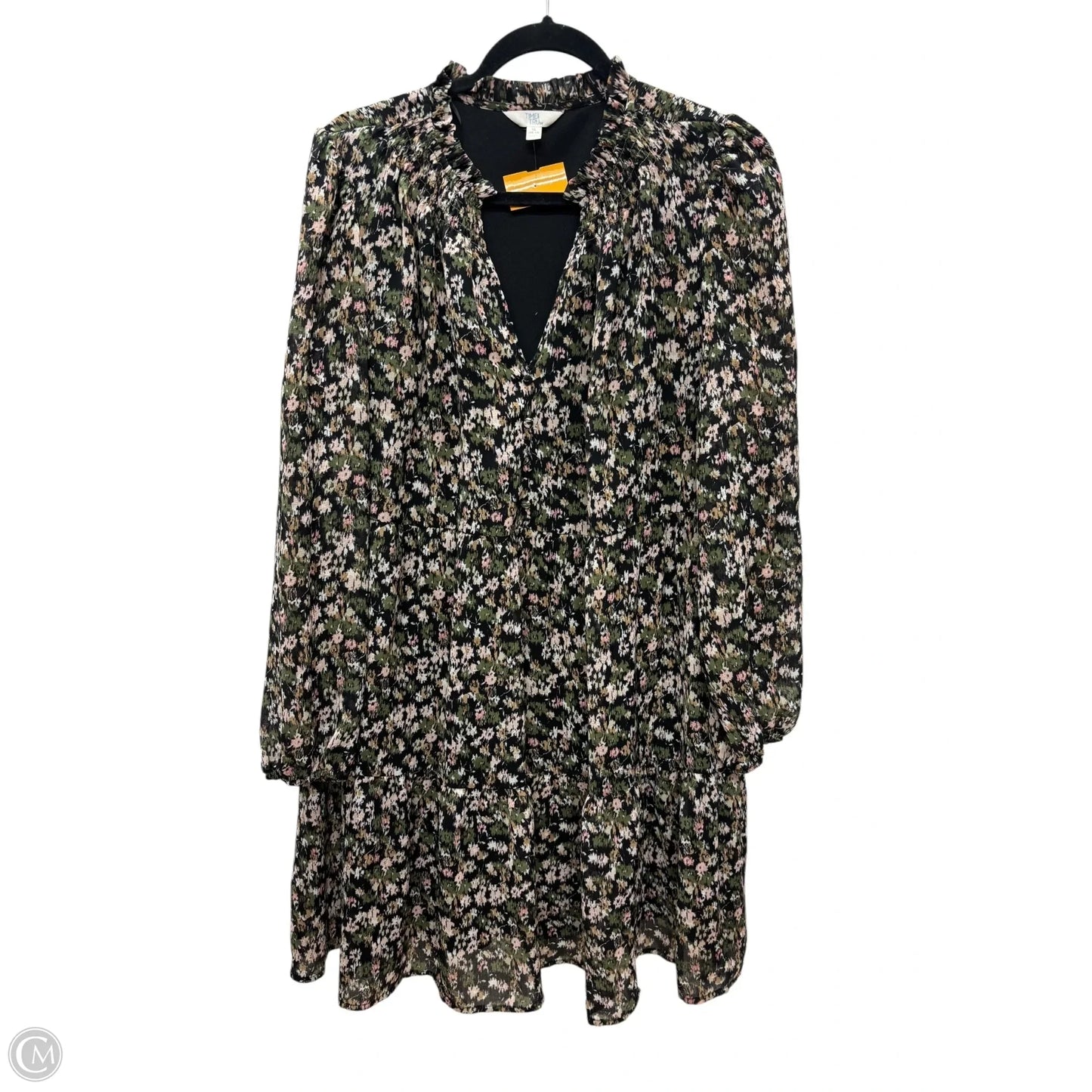 Dress Casual Midi By Time And Tru In Multi-colored, Size: Xl