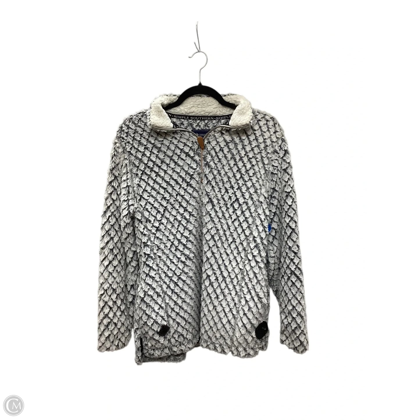 Jacket Faux Fur & Sherpa By Simply Southern In Grey, Size: S