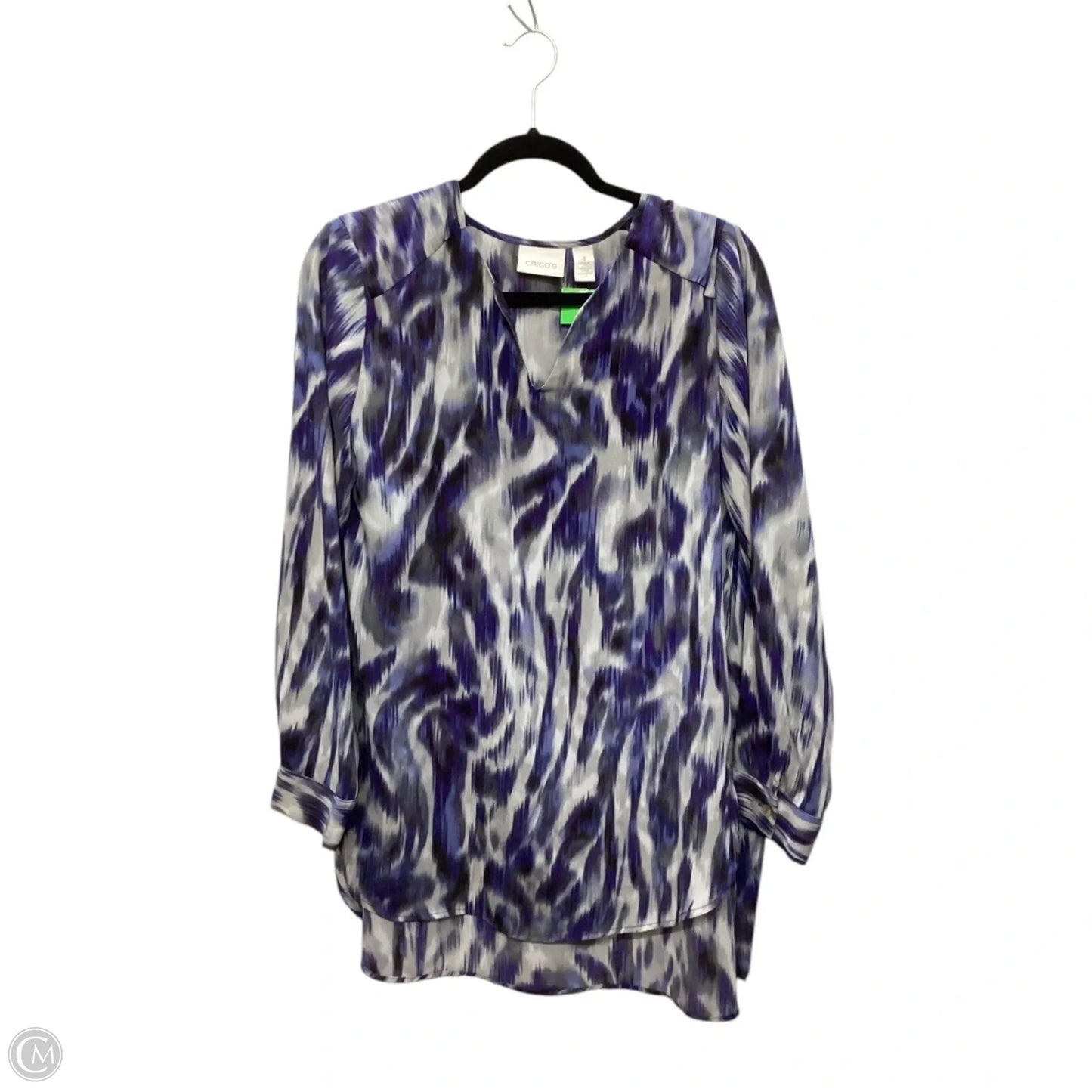 Tunic Long Sleeve By Chicos In Multi-colored, Size: M