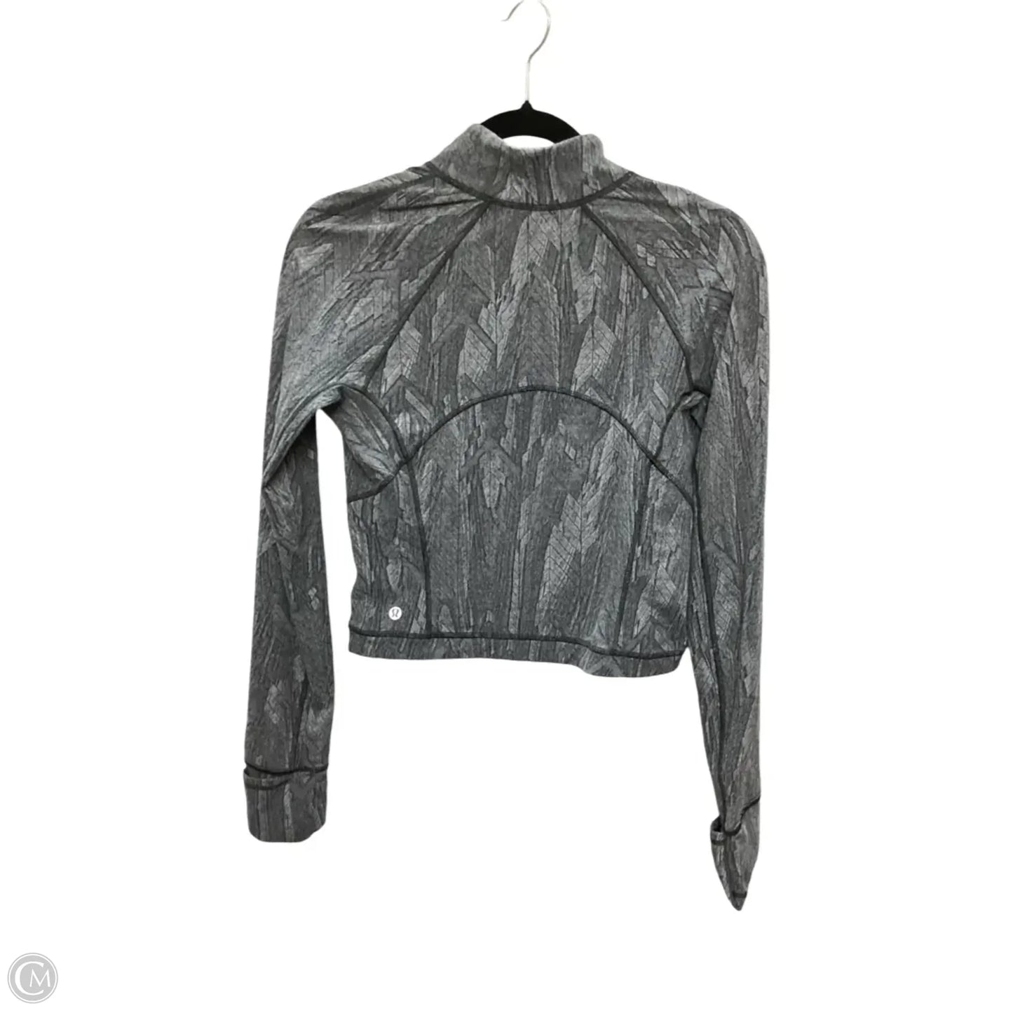 Athletic Top Long Sleeve Collar By Lululemon In Grey, Size: 6